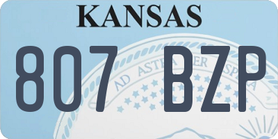 KS license plate 807BZP