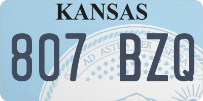 KS license plate 807BZQ