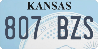 KS license plate 807BZS