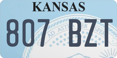 KS license plate 807BZT