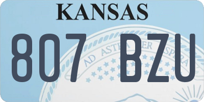 KS license plate 807BZU