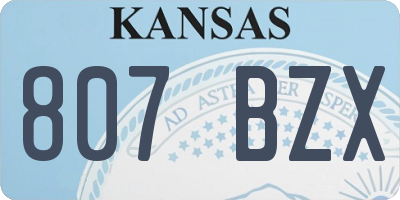 KS license plate 807BZX
