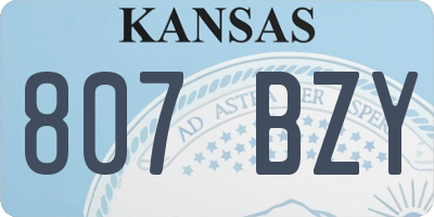 KS license plate 807BZY