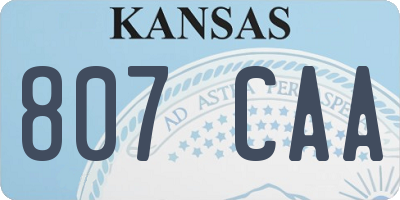 KS license plate 807CAA