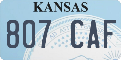 KS license plate 807CAF