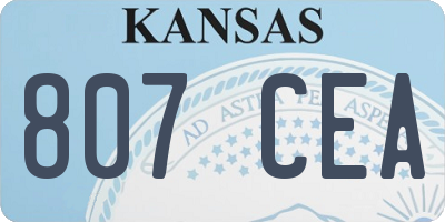 KS license plate 807CEA