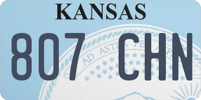 KS license plate 807CHN