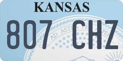 KS license plate 807CHZ
