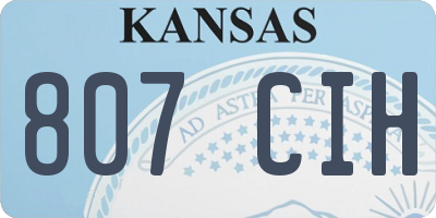 KS license plate 807CIH