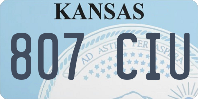 KS license plate 807CIU