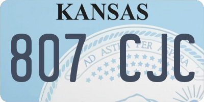 KS license plate 807CJC