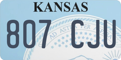KS license plate 807CJU