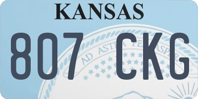 KS license plate 807CKG
