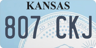 KS license plate 807CKJ