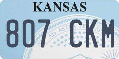 KS license plate 807CKM