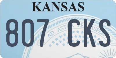 KS license plate 807CKS