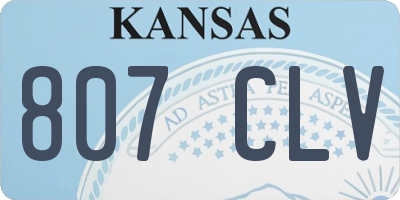 KS license plate 807CLV