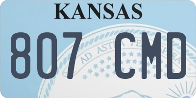 KS license plate 807CMD