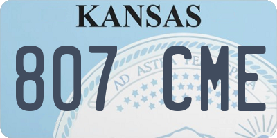KS license plate 807CME