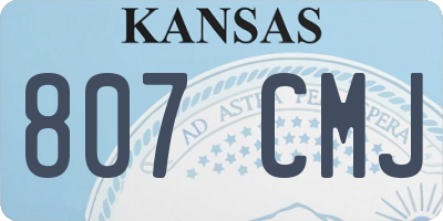 KS license plate 807CMJ