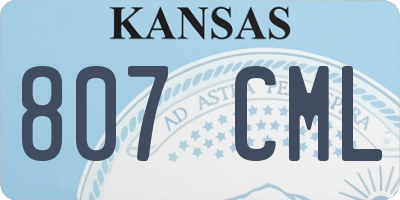 KS license plate 807CML