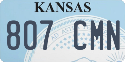 KS license plate 807CMN