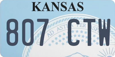 KS license plate 807CTW