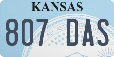 KS license plate 807DAS