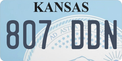 KS license plate 807DDN