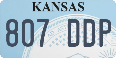 KS license plate 807DDP