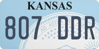 KS license plate 807DDR