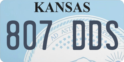 KS license plate 807DDS
