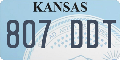 KS license plate 807DDT