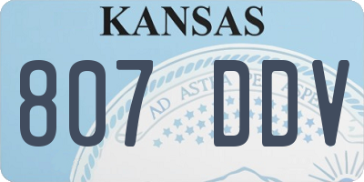 KS license plate 807DDV