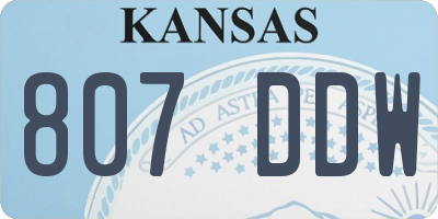 KS license plate 807DDW