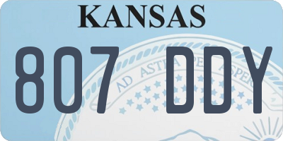 KS license plate 807DDY