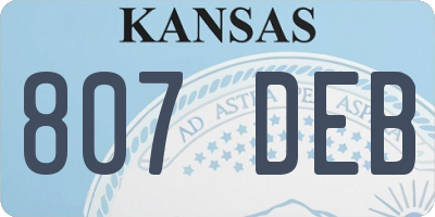 KS license plate 807DEB