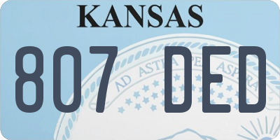 KS license plate 807DED