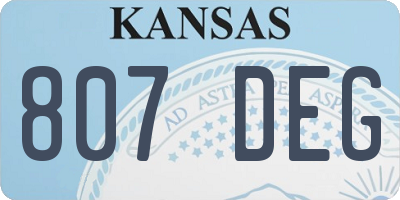KS license plate 807DEG