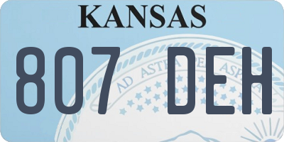 KS license plate 807DEH