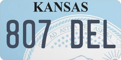KS license plate 807DEL