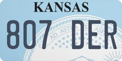 KS license plate 807DER