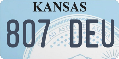 KS license plate 807DEU