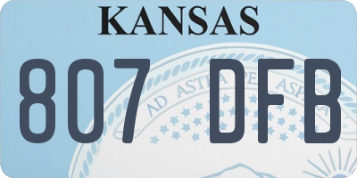 KS license plate 807DFB