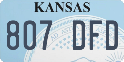KS license plate 807DFD