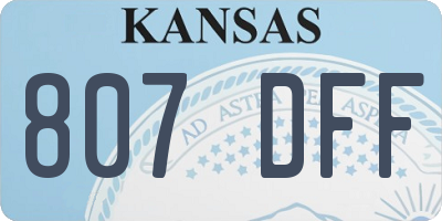 KS license plate 807DFF