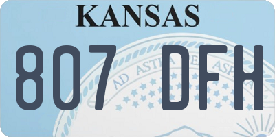 KS license plate 807DFH