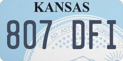 KS license plate 807DFI