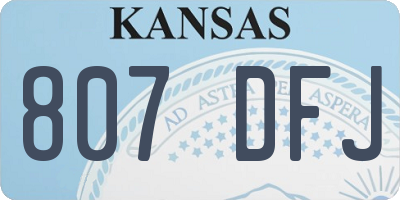 KS license plate 807DFJ