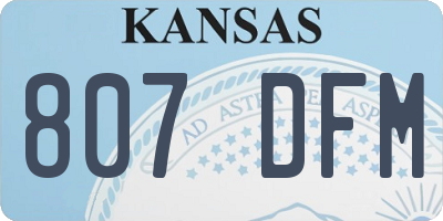 KS license plate 807DFM